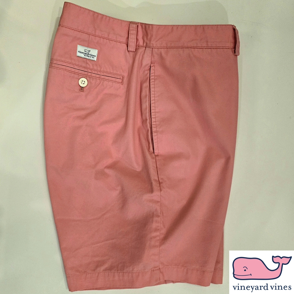 Vineyard Vines Mens Size 36" Pink Flat Front  'Club Shorts'